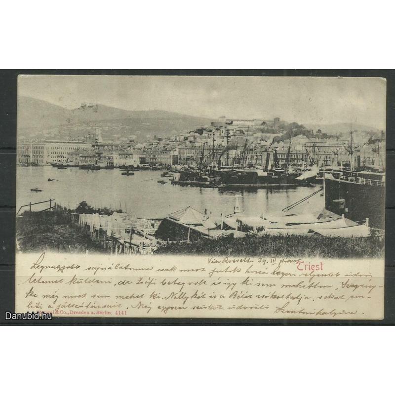 1915.- Trieszt - Kikötő - képeslap